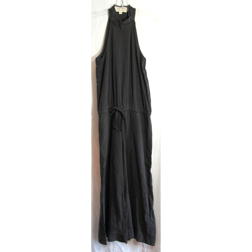 Cloth & Stone Black Elastic Tie Waist Sleeveless Wide Leg Jumpsuit Size XS EUC